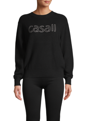 Knitted Logo Sweater – Black